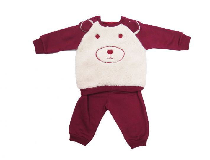 Conjunto Frisa Buzo y Pantalón Con Oso