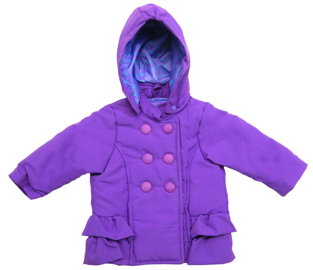 Campera Tipo Tapado con Capucha y Volados