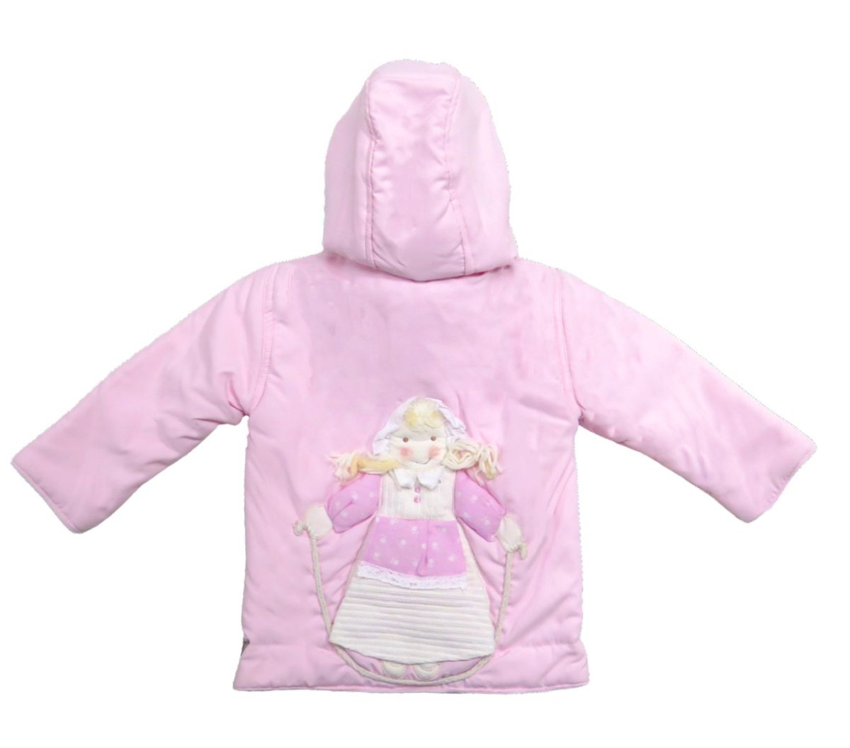 Campera de Microfibra Bordada con Aplique de Muñeca en la Espalda