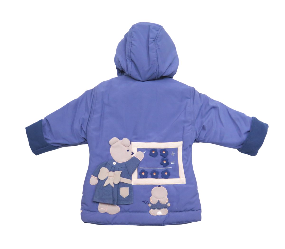 Campera de Microfibra Bordada con Aplique de Ratones con Pizarra en la Espalda