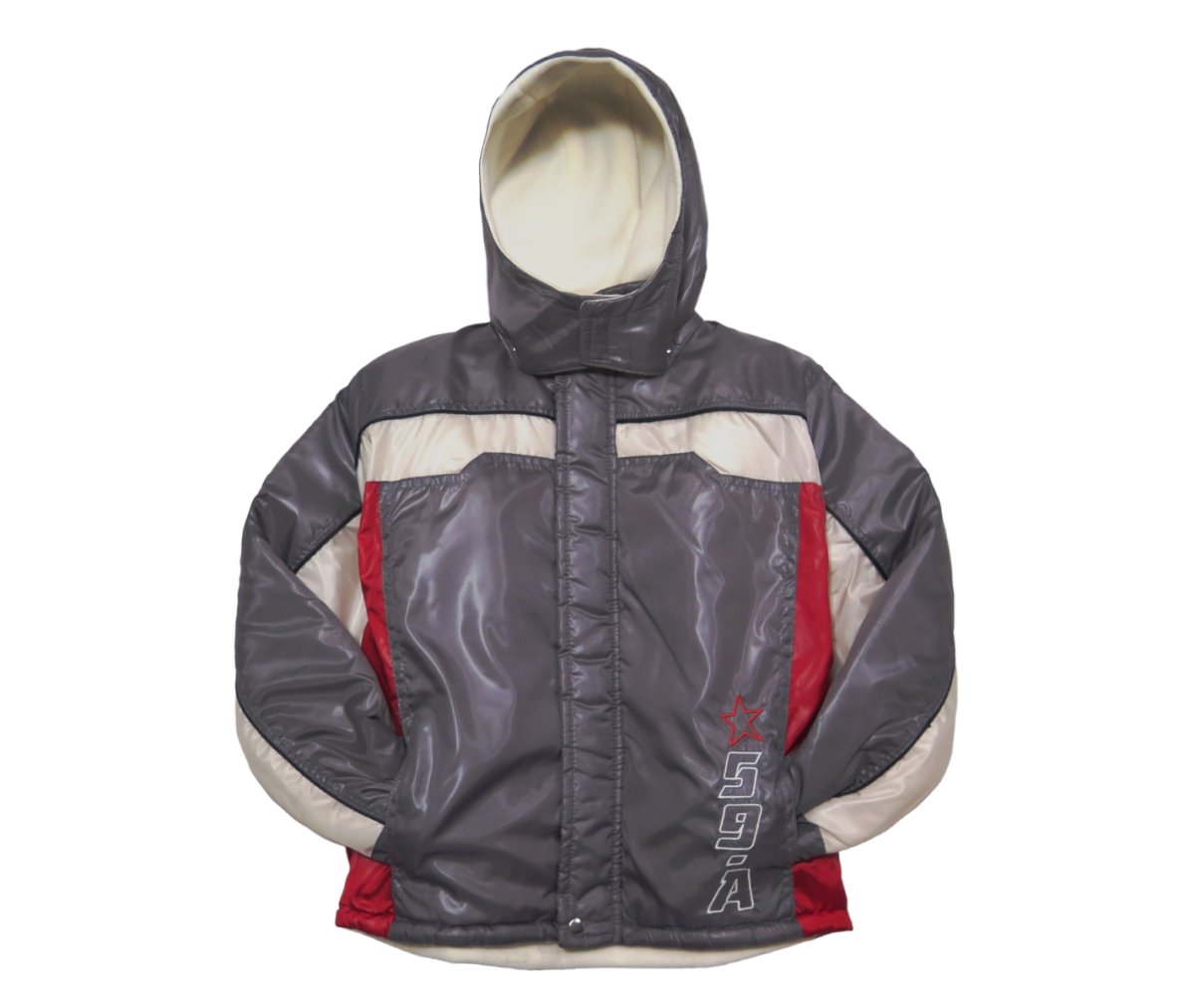 Campera Microfibra Forrada Polar Combinada Capucha Desmontable