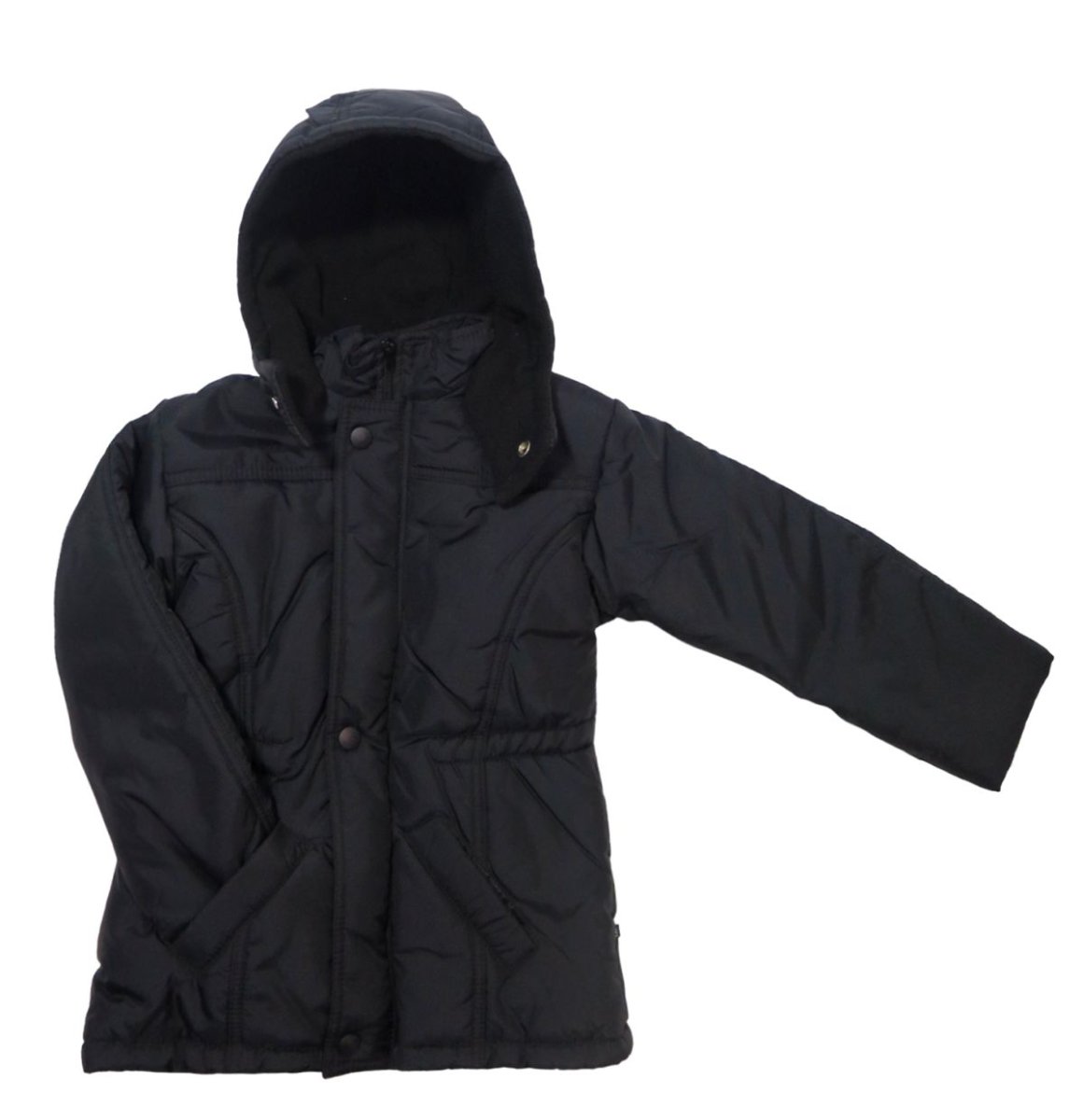 Campera de Microfibra Forrada en Polar con Capucha Desmontable