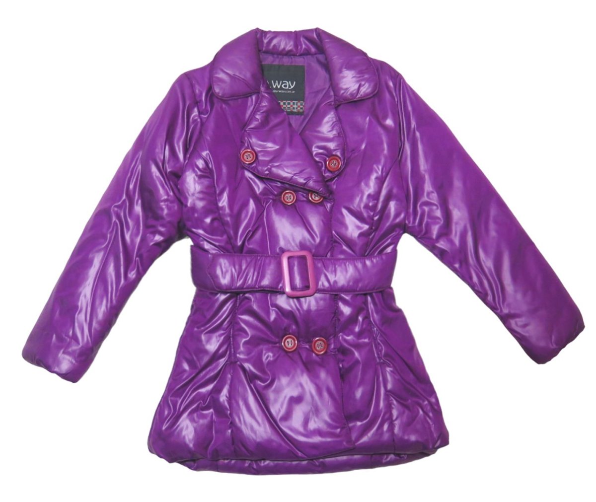 Campera de Microfibra Cruzado con Botones Cinturon Para Ajustar