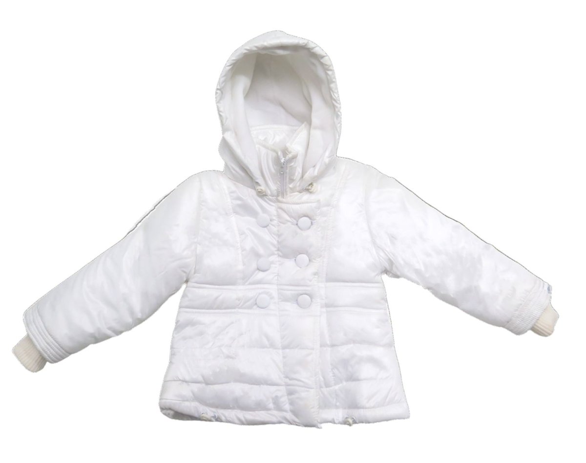 Campera Tipo Tapado de Microfibra Forrado en Polar Cruzado con Botones