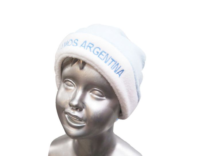 Cuello Polar Ajustable Convertible Gorro Bordado "Vamos Argentina"
