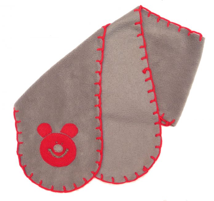 Bufanda de Polar con Aplique de Oso