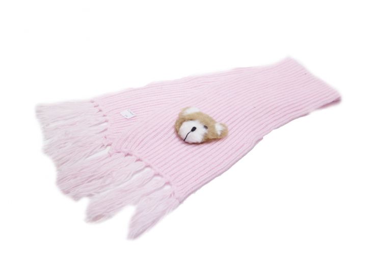 Bufanda Tejida Con Aplique de Oso de Peluche