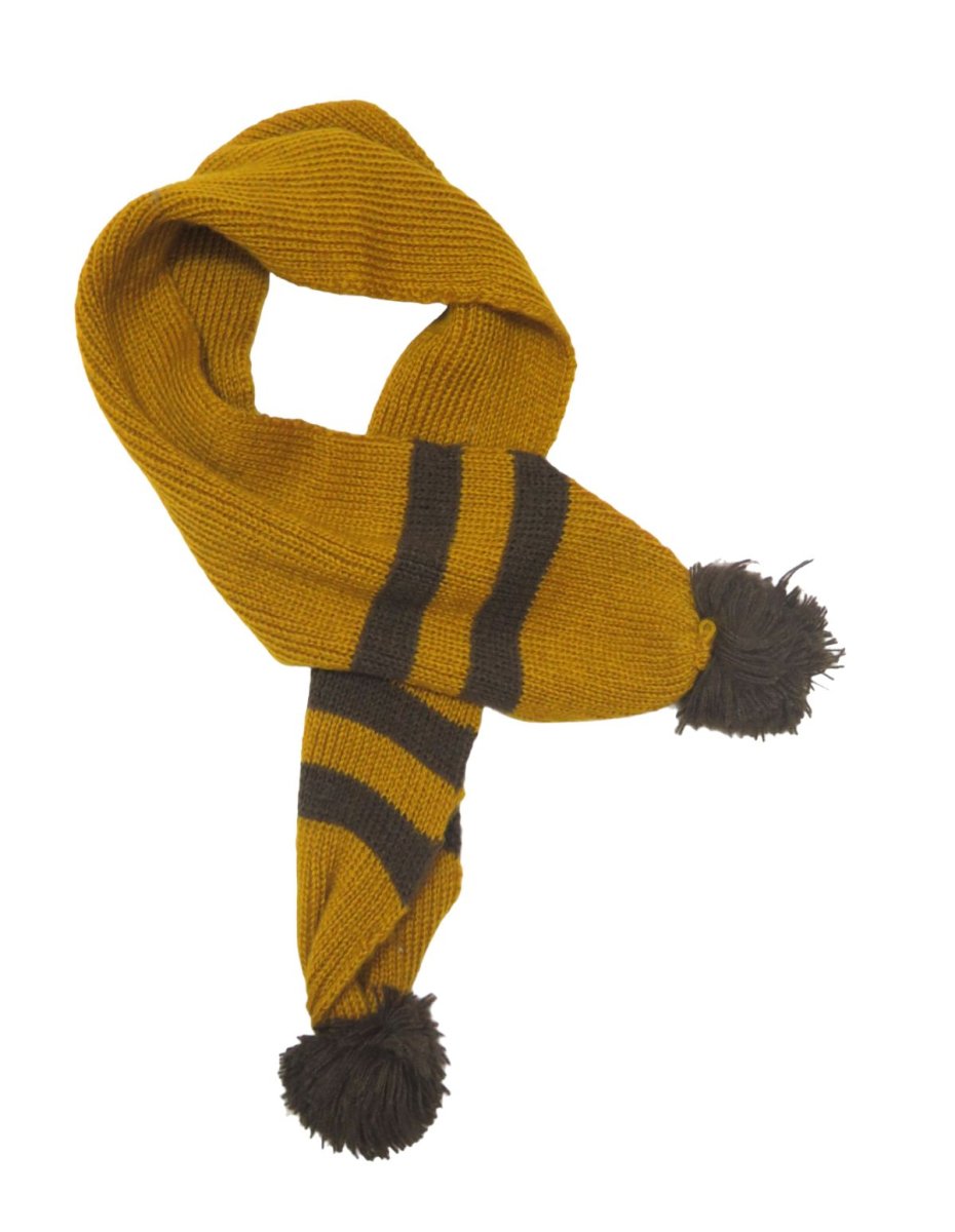 Bufanda Tejida con pompon y Franjas