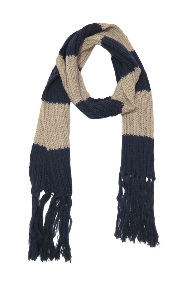 Bufanda Tejida Gruesa con Flecos y Franjas