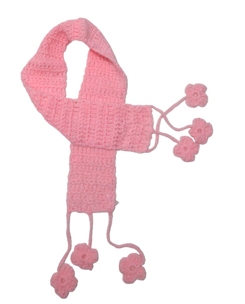 Bufanda Tejida con Flores Colgando