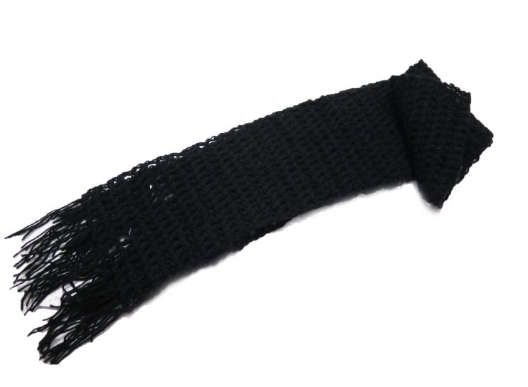 Bufanda Tejida con Flecos y Calada