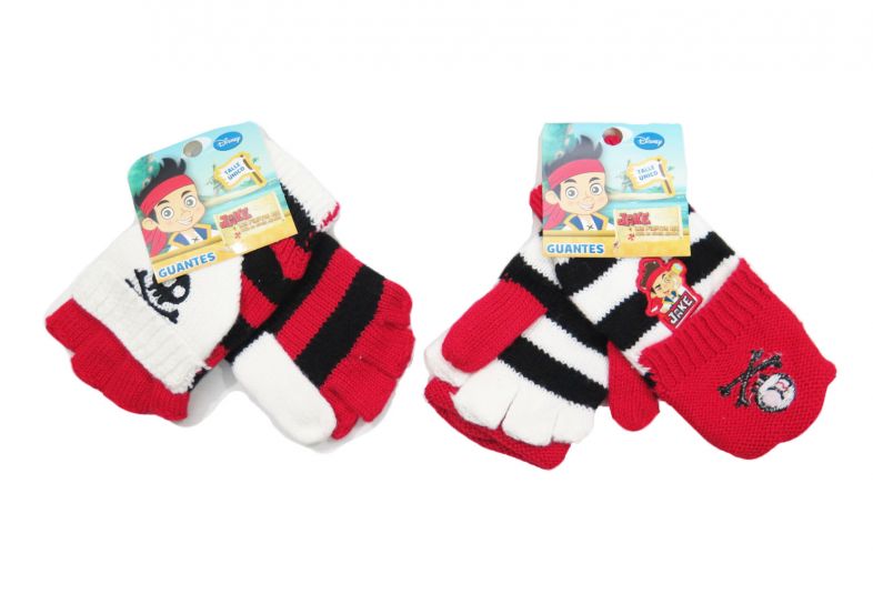 Guante Tejido Con Manopla Aplique Y Bordado  Jake y Los Piratas