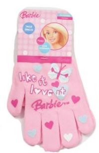 Guante Personaje Tejido Estampado de Barbie con Mariposas