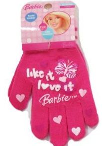 Guante Personaje Tejido Estampado de Barbie con Mariposas