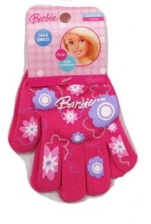 Guante Personaje Tejido Estampado de Barbie con Flores Redondas