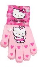Guante Personaje Tejido Estampado de Hello Kitty con Corona y Corazones