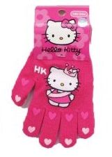 Guante Personaje Tejido Estampado de Hello Kitty con Corona y Corazones