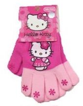 Guante  Personaje Tejido Estampado de Hello Kitty con Florcitas