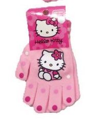 Guante Personaje Tejido Estampado de Hello Kitty con Lunares
