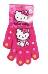 Guante Personaje Tejido Estampado de Hello Kitty con Lunares