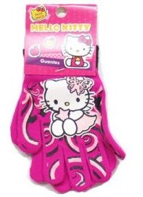 Guante Personaje Tejido Estampado Hello Kitty con Mariposa y Figuras