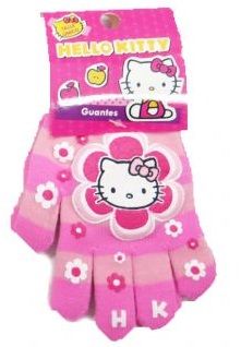 Guante Personaje Tejido Estampado Hello Kitty  con Flores y Rayas