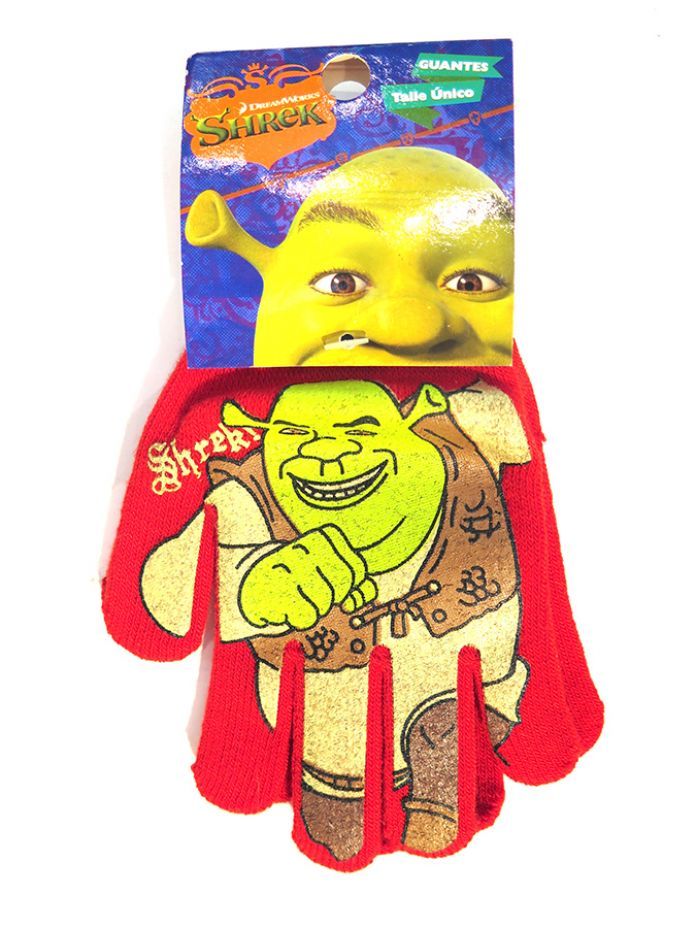 Guante Personaje Tejido Estampado de Shrek