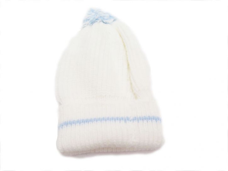 Gorro Tejido Con Borla y Raya