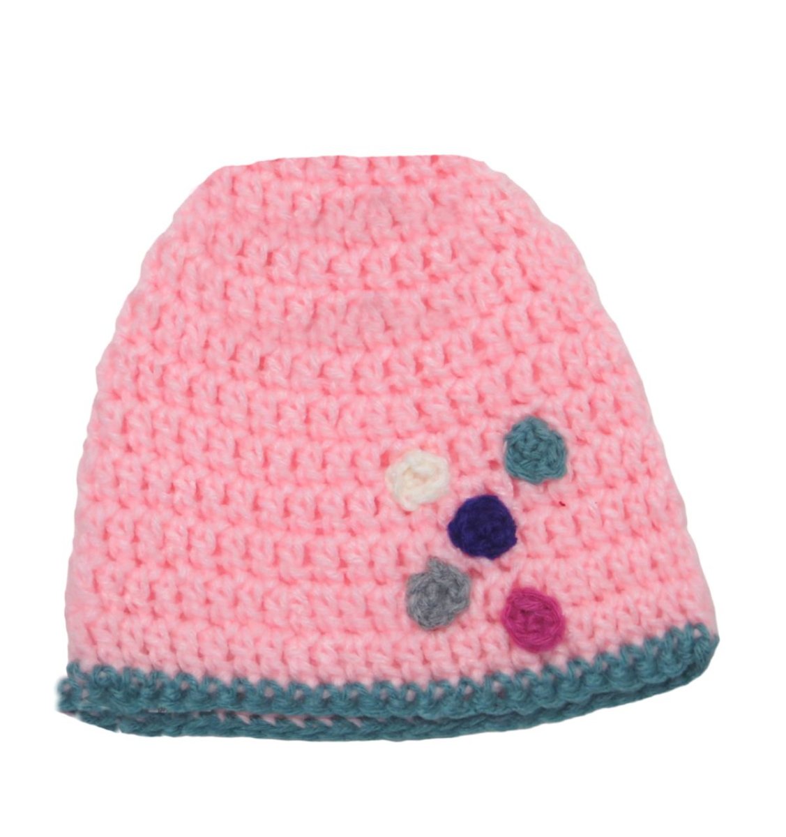 Gorro Tejido con Aplique de Flores