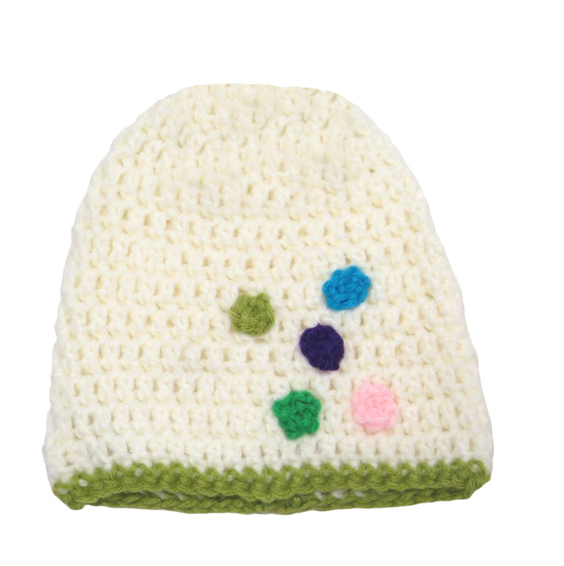 Gorro Tejido con Aplique de Flores