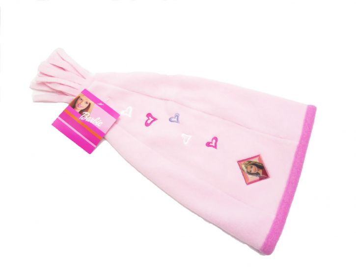 Gorro de Polar con Flecos y Aplique de Barbie