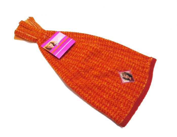 Gorro de Polar con Flecos Estampado y Aplique de Barbie