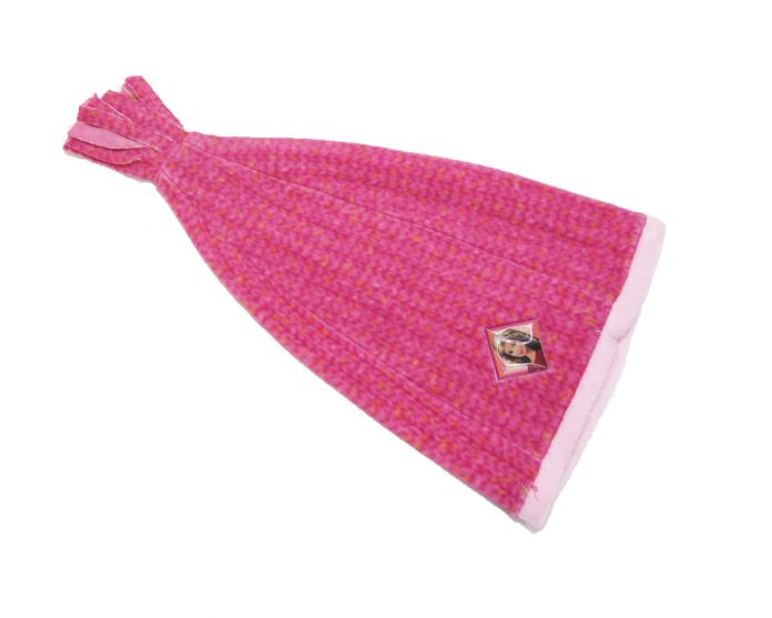 Gorro de Polar con Flecos Estampado y Aplique de Barbie