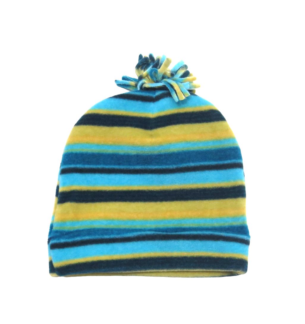 Gorro de Polar con Flecos Rayado