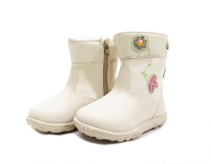 Bota Cuerina con Aplique de Mariposa y Flor