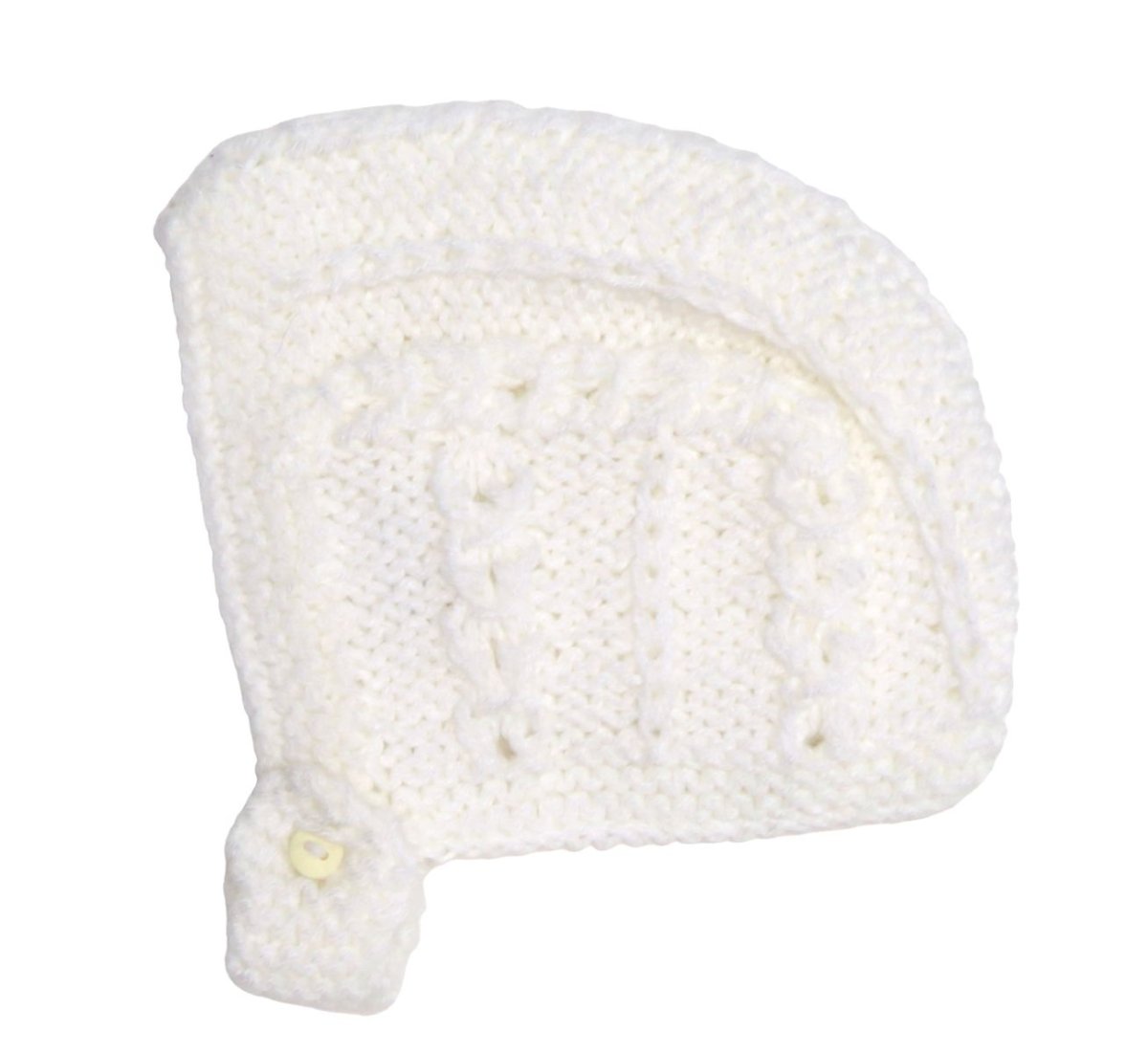 Gorro Tejido de Bebe con Boton Nacarado Para Ajustar