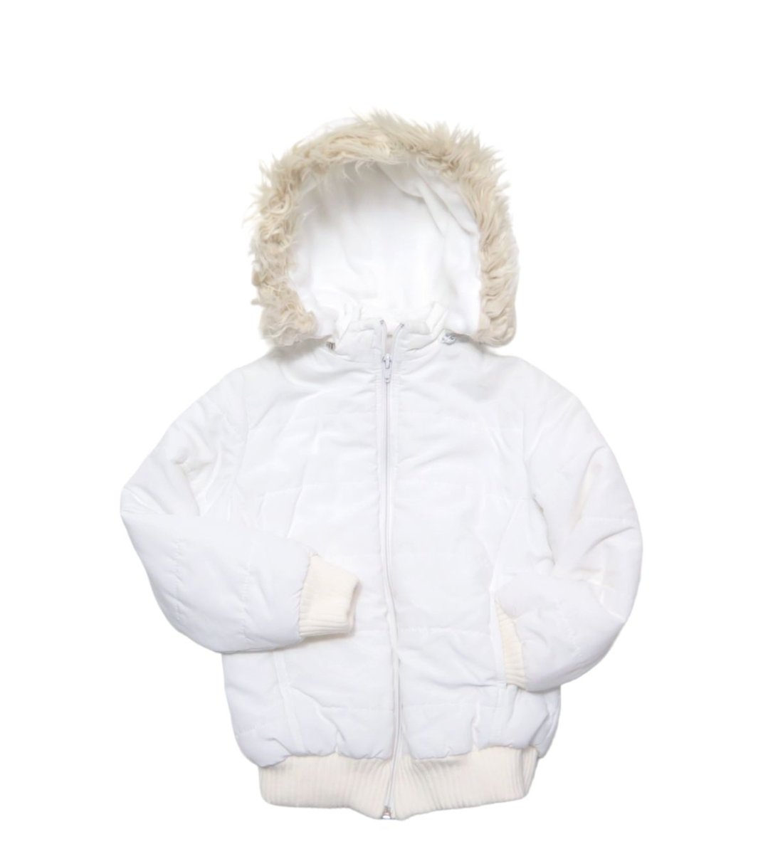 Campera con Capucha  con Piel y desmontable con cierre-