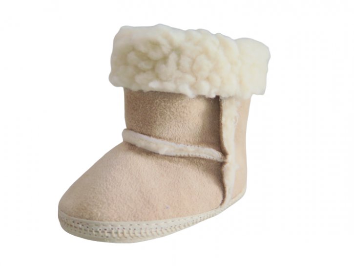 Botita de Gamuza con Piel y Velcro