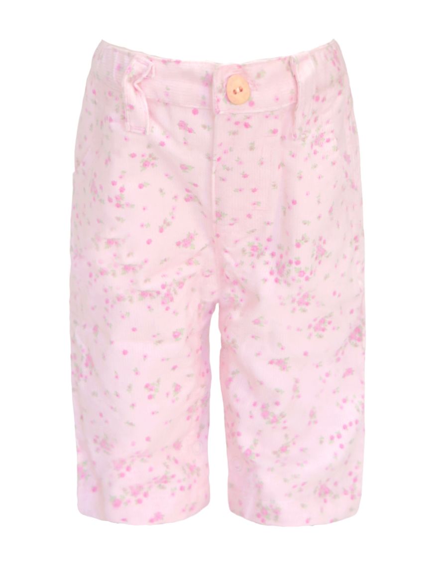 Pantalon de Corderoy con Elastico en cintura Estampado Florcitas  Pañalero