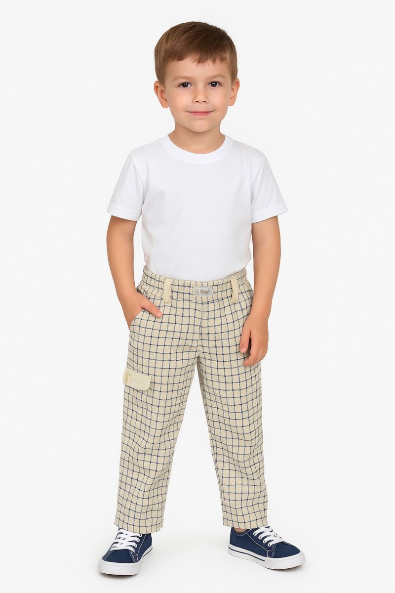 Pantalon de Corderoy a Cuadros con cintura elastizada