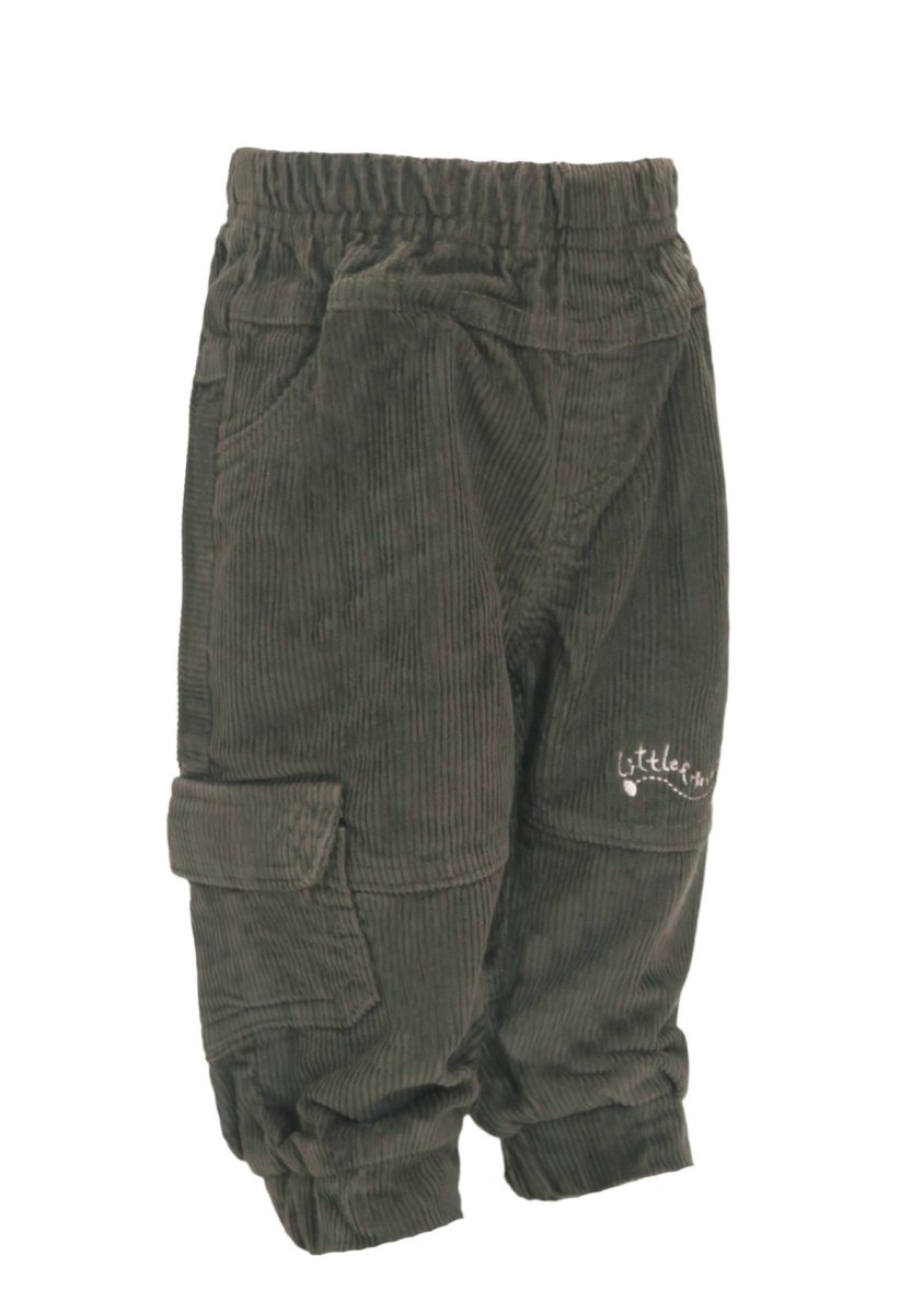 Pantalon de Corderoy con Puño y Bolsillo Cargo Tipo Gaucho