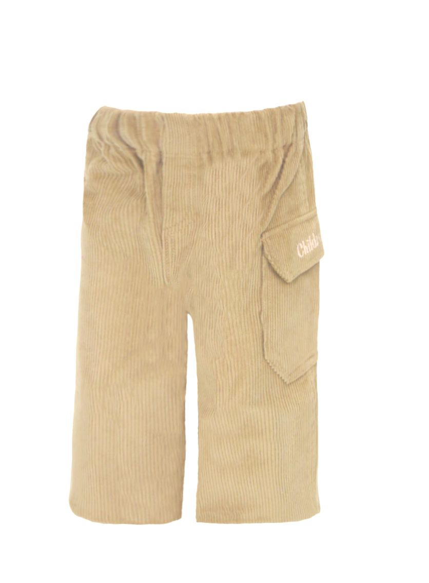 Pantalon de Corderoy con Bolsillo Cargo Bordado