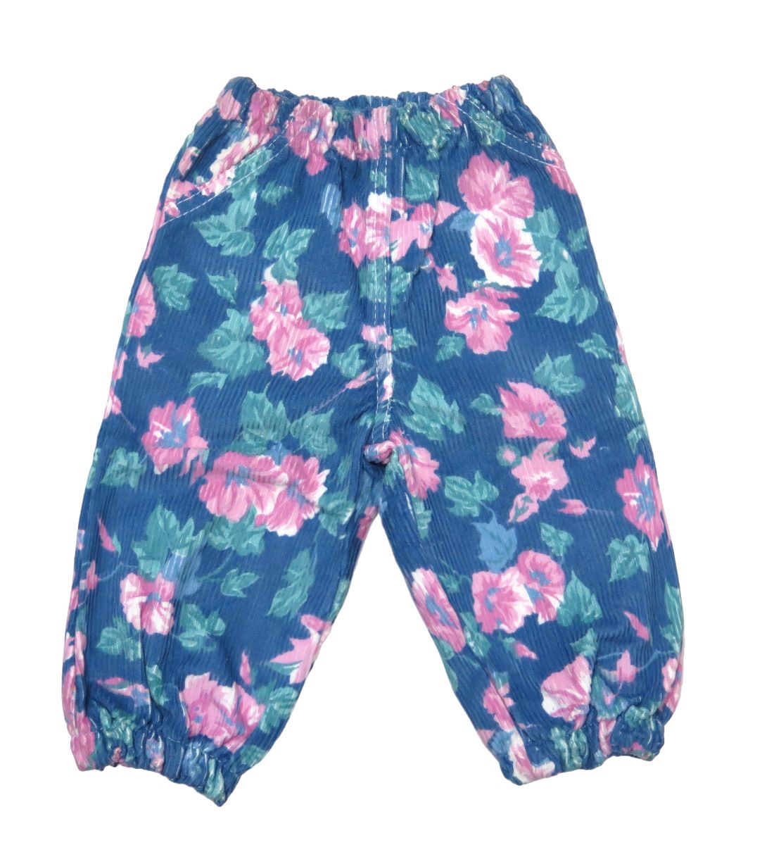 Pantalon de Corderoy Estampado con Flores con cintura elastizada