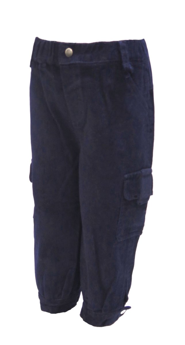 Pantalon de Corderoy con cintura elastizada Bolsillo Cargo y Puño