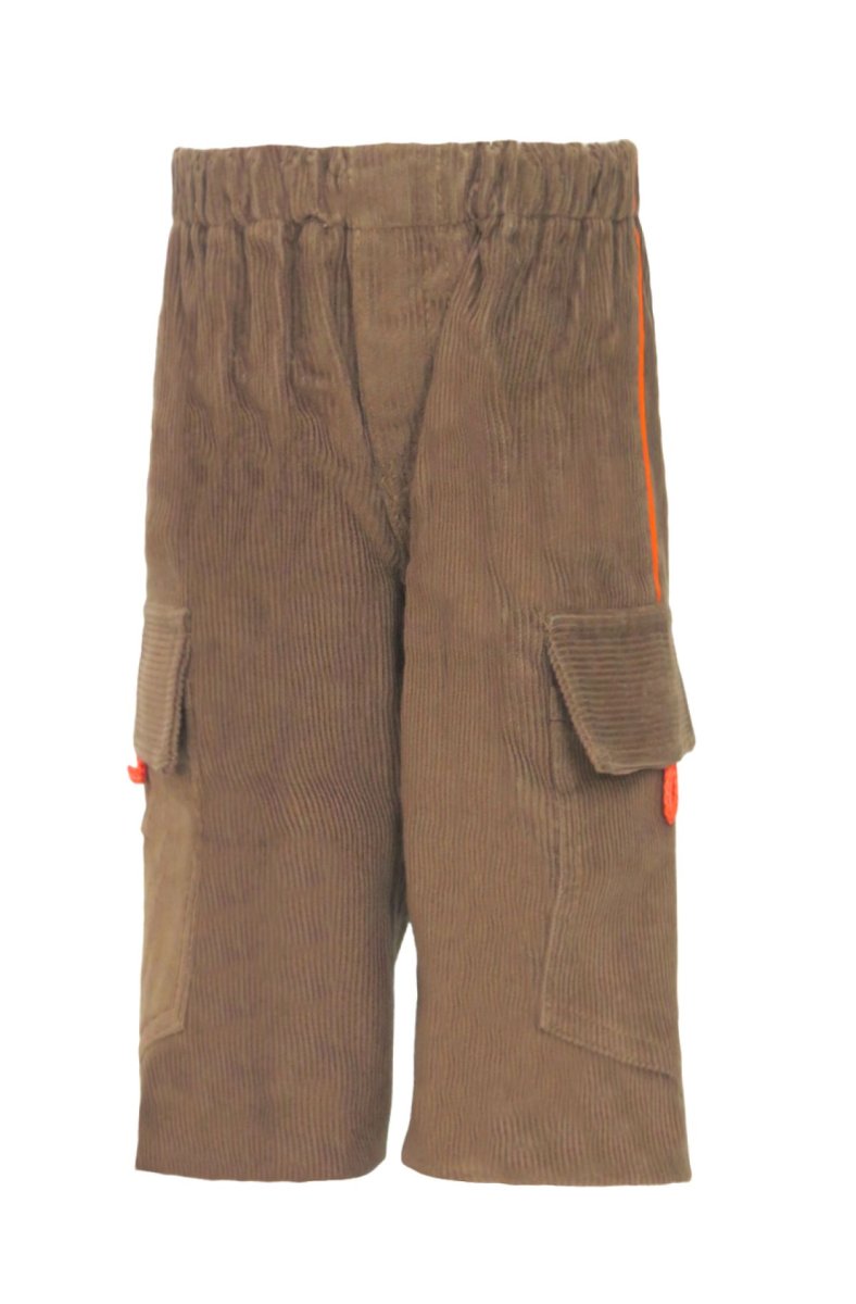 Pantalon de Corderoy con Elastico y Cordon Bolsillo Cargo