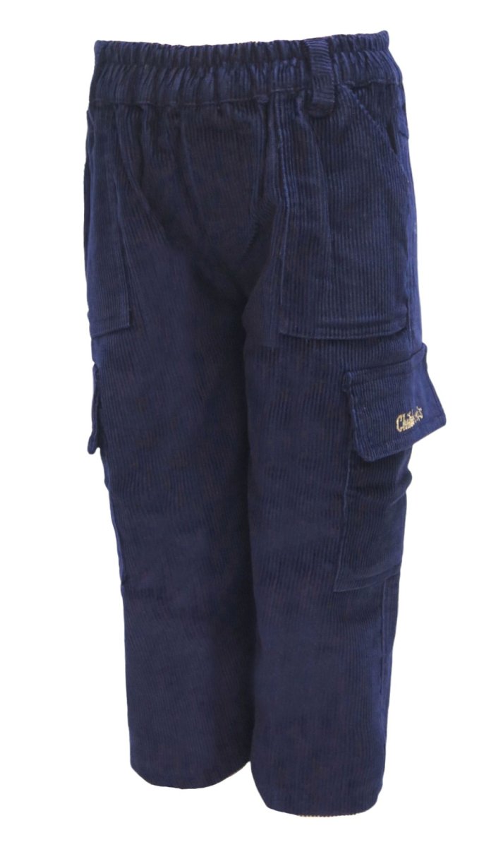 Pantalon de Corderoy con Elastico y Bolsillo Cargo