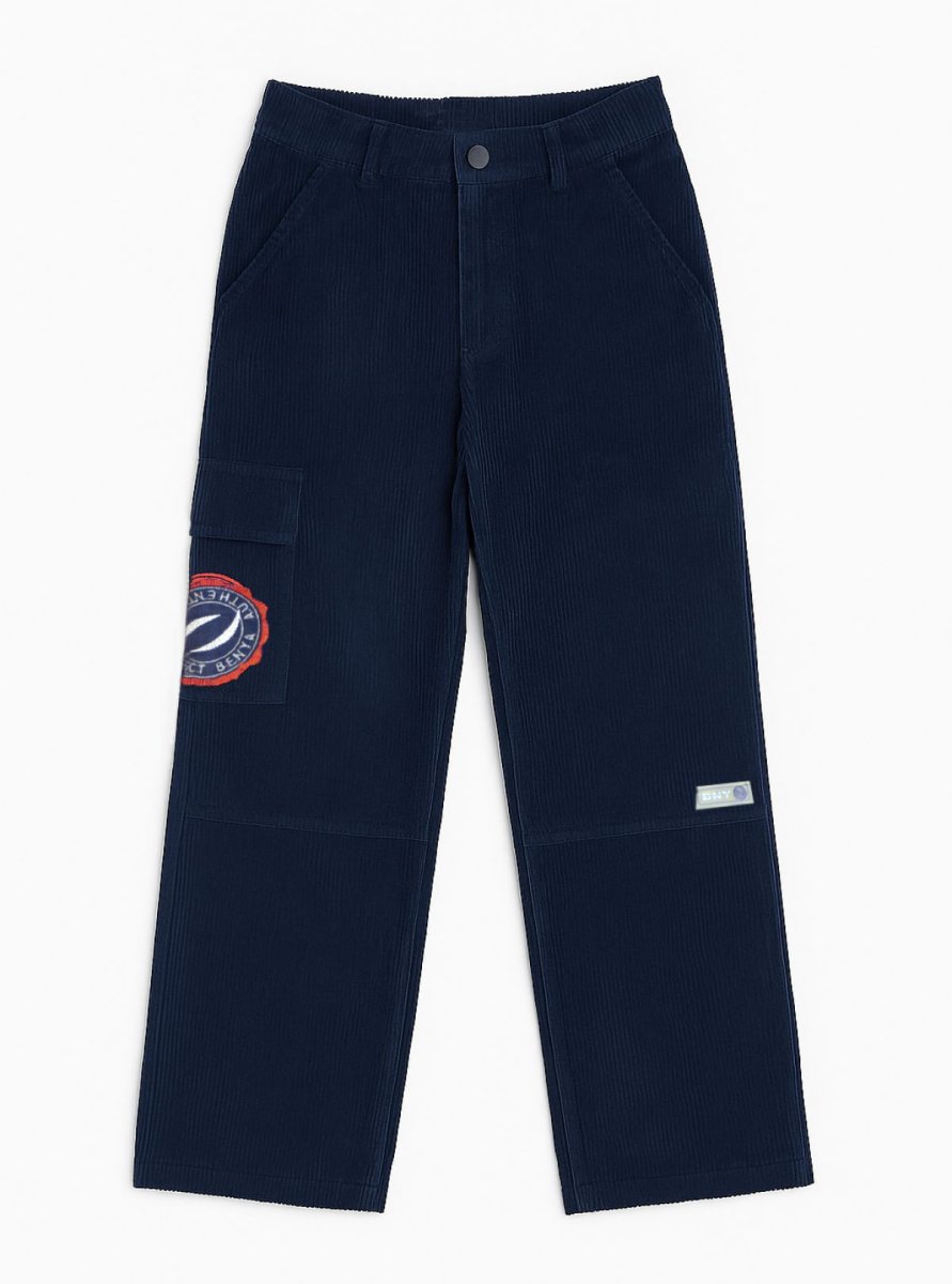 Pantalon de Corderoy con Bolsillo Cargo Bordado