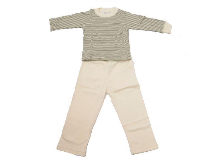 Pijama de Invierno Remera Manga Larga y Pantalon Estampado Rayas