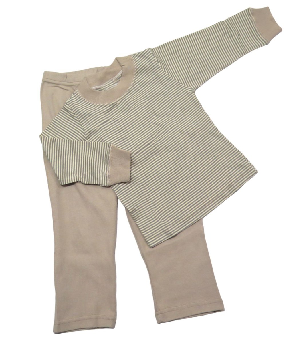 Pijama de Invierno Remera Manga Larga y Pantalon Estampado Rayas