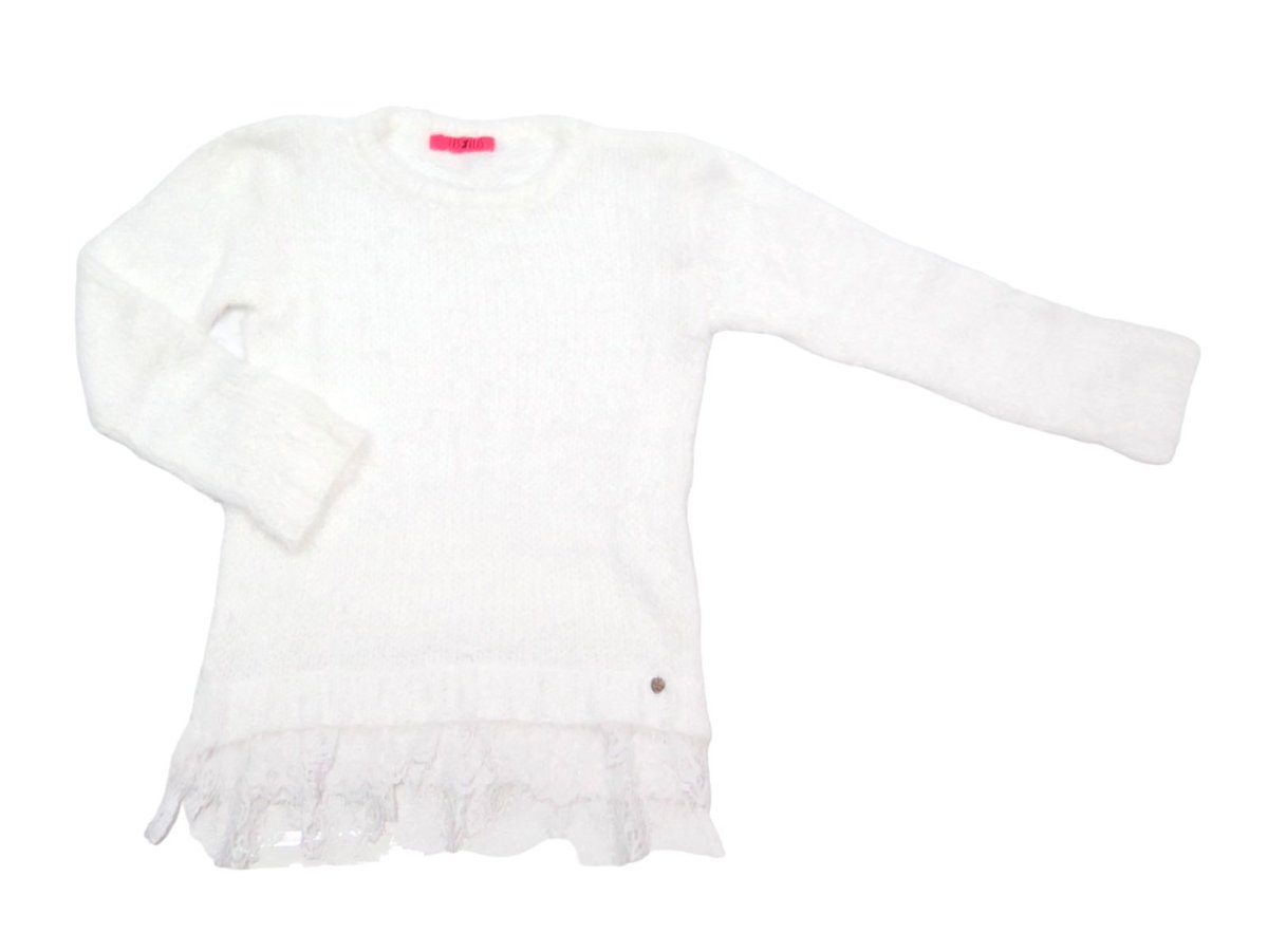 Sweater Lana Mohair Suave con Puntilla